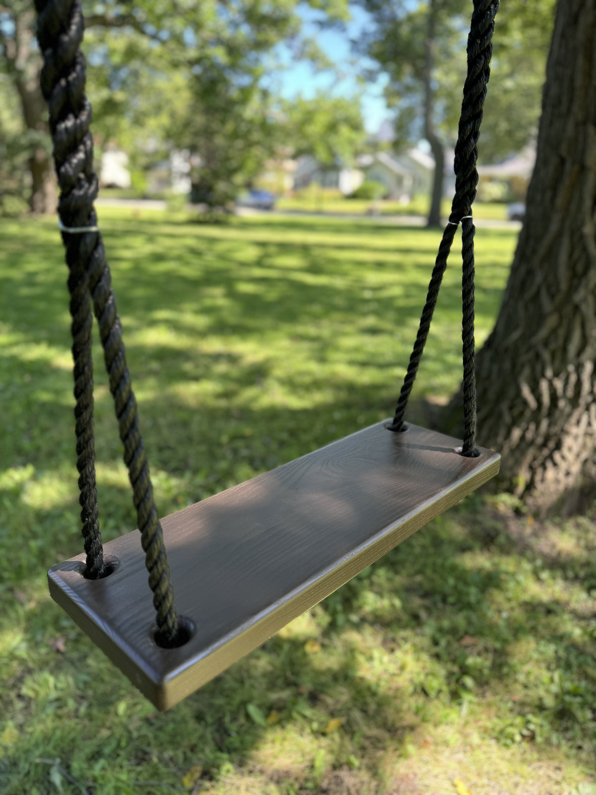 Dark Brown Stained Classic Bench Swing