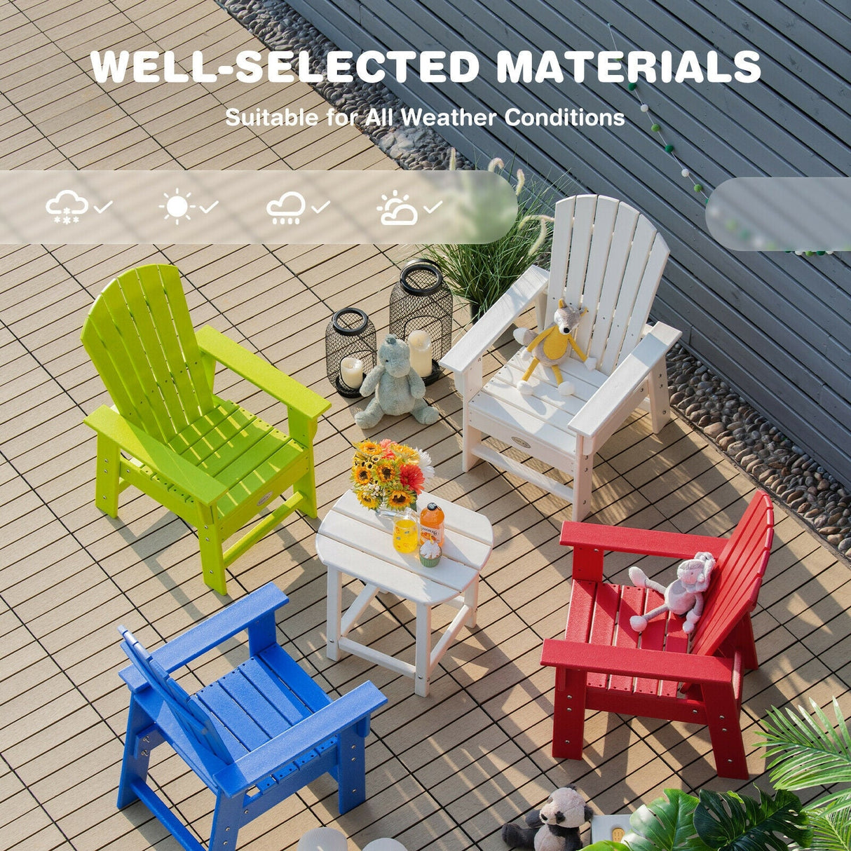 Kids' Adirondack Chair, White