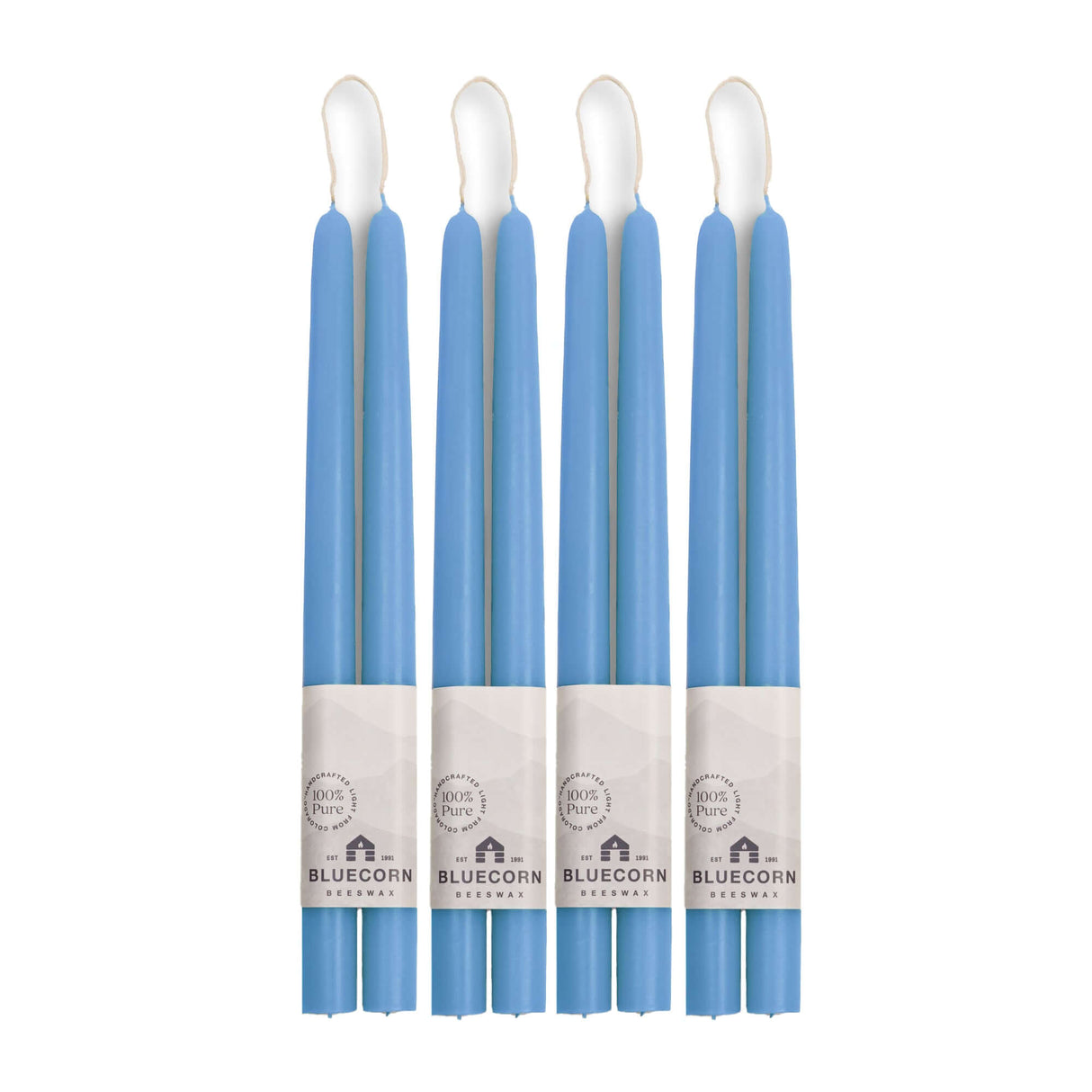 Hand-Dipped Beeswax Taper Candles - Bulk 4-Pair Bundle