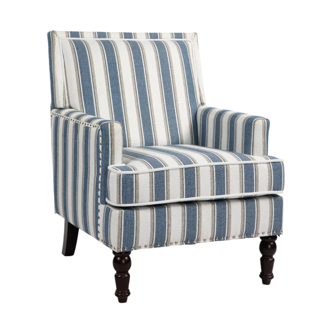 Ocean Stripe Upholstered Accent Chair