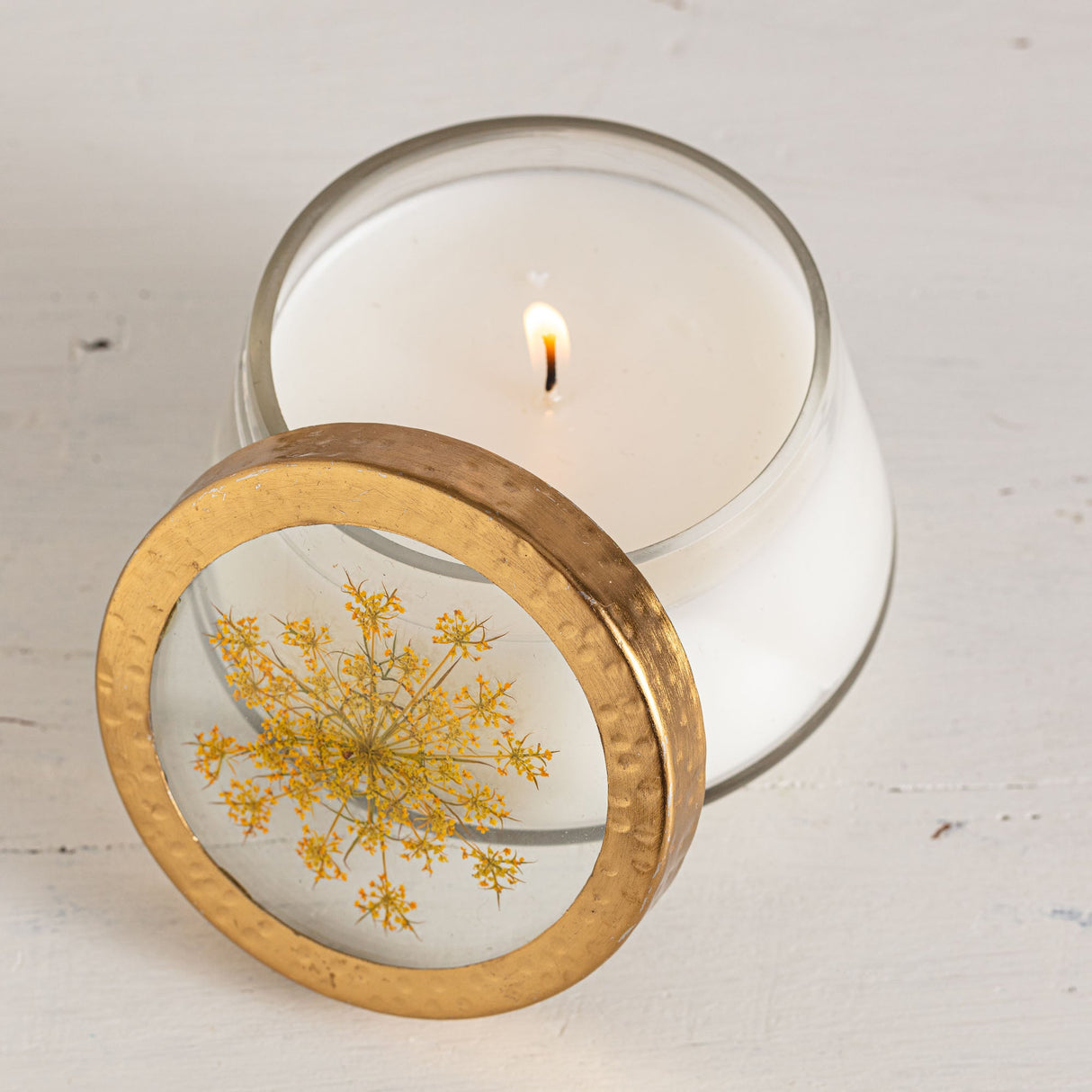 Accent Pressed Floral Candle - Harvest Pumpkin