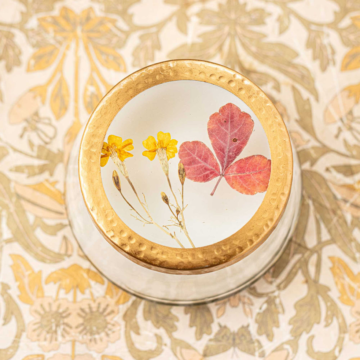 Accent Pressed Floral Candle - Harvest Pumpkin