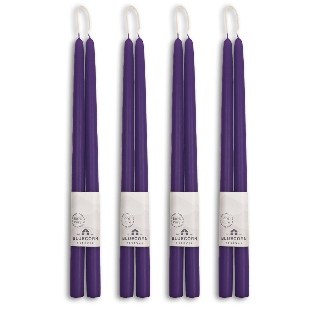 Hand-Dipped Beeswax Taper Candles - Bulk 4-Pair Bundle