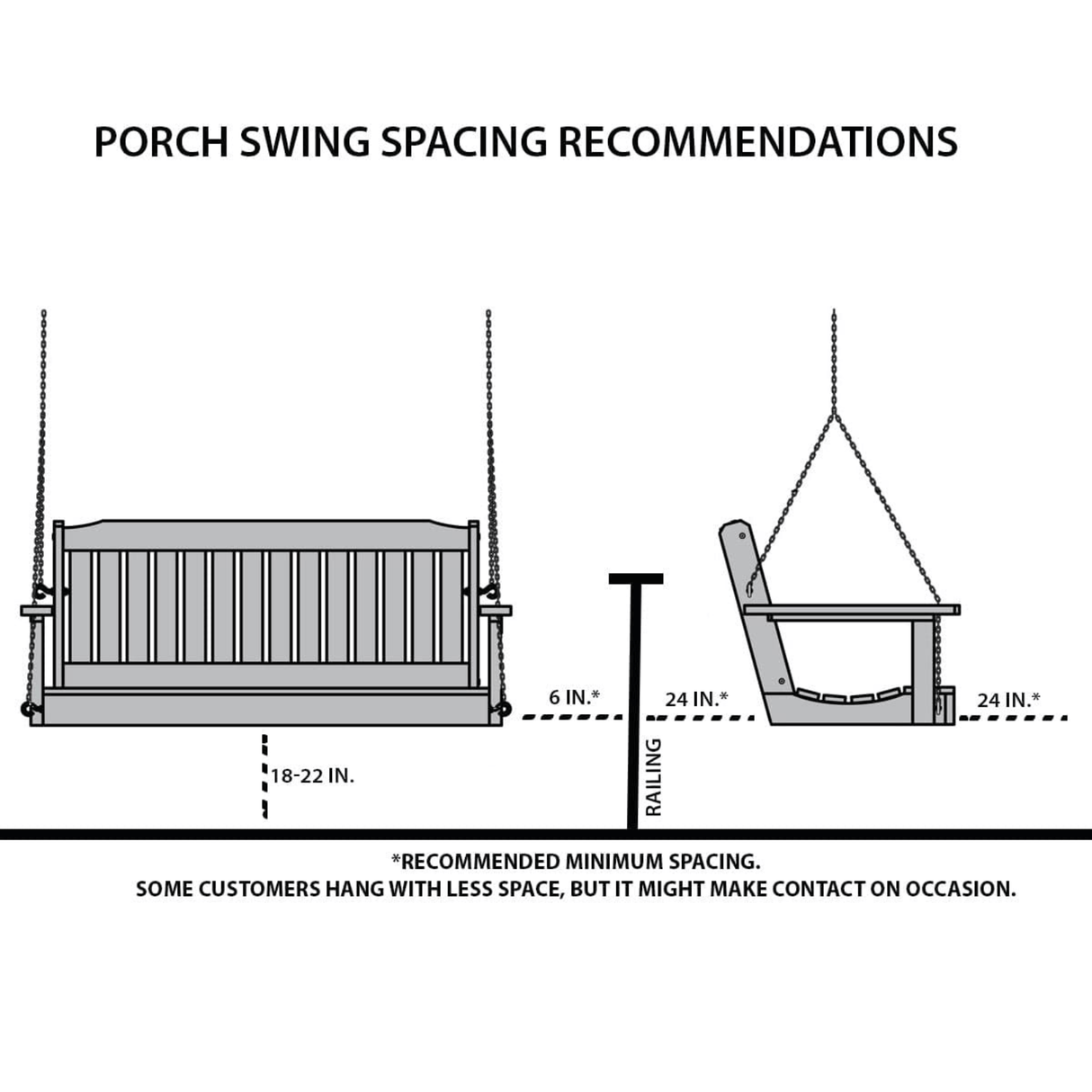 Keystone Amish Co. 5 Foot Milan Red Cedar Porch Swing without Cupholders