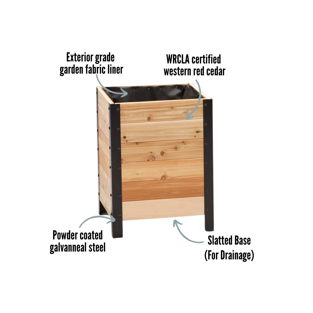 Cedar Planter Box, 18″W x 18″L