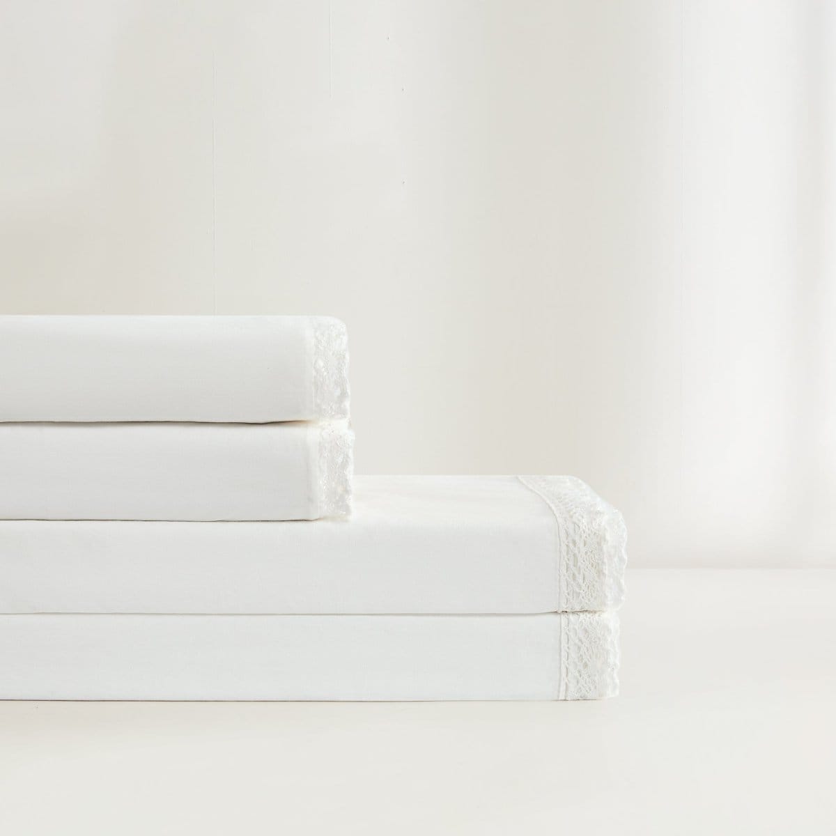 Evelyn Lace Trim Cotton Sheet Set