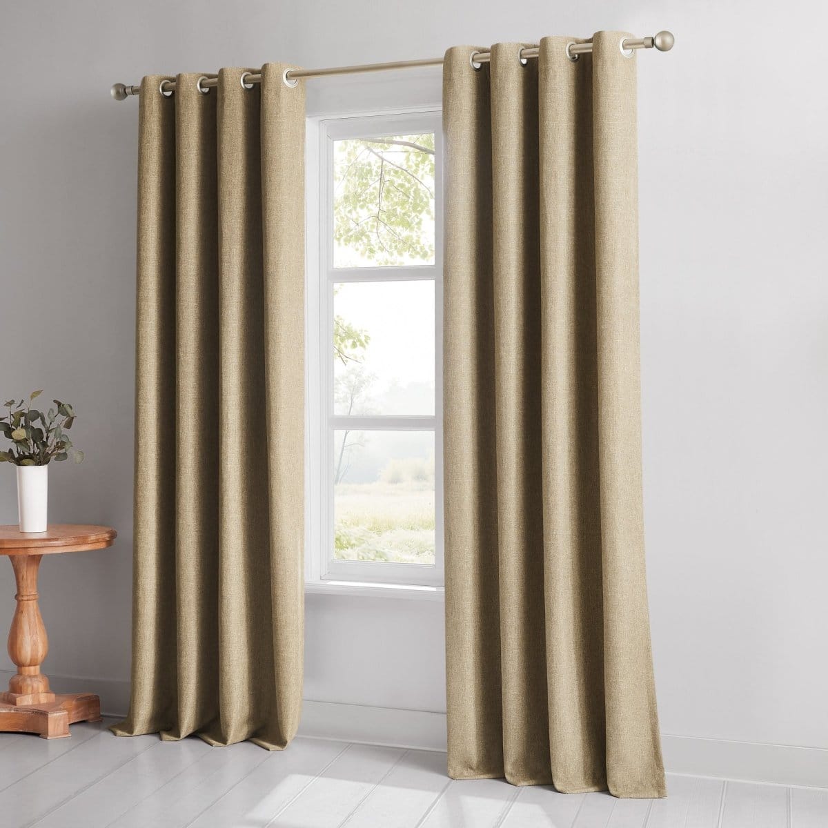 Meena Slub 100% Blackout Window Curtain Panels