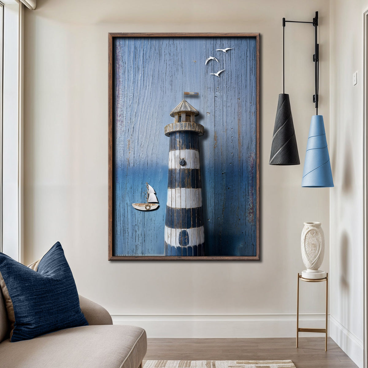 Wooden Lighthouse Coastal Wall Art – Plow & Hearth