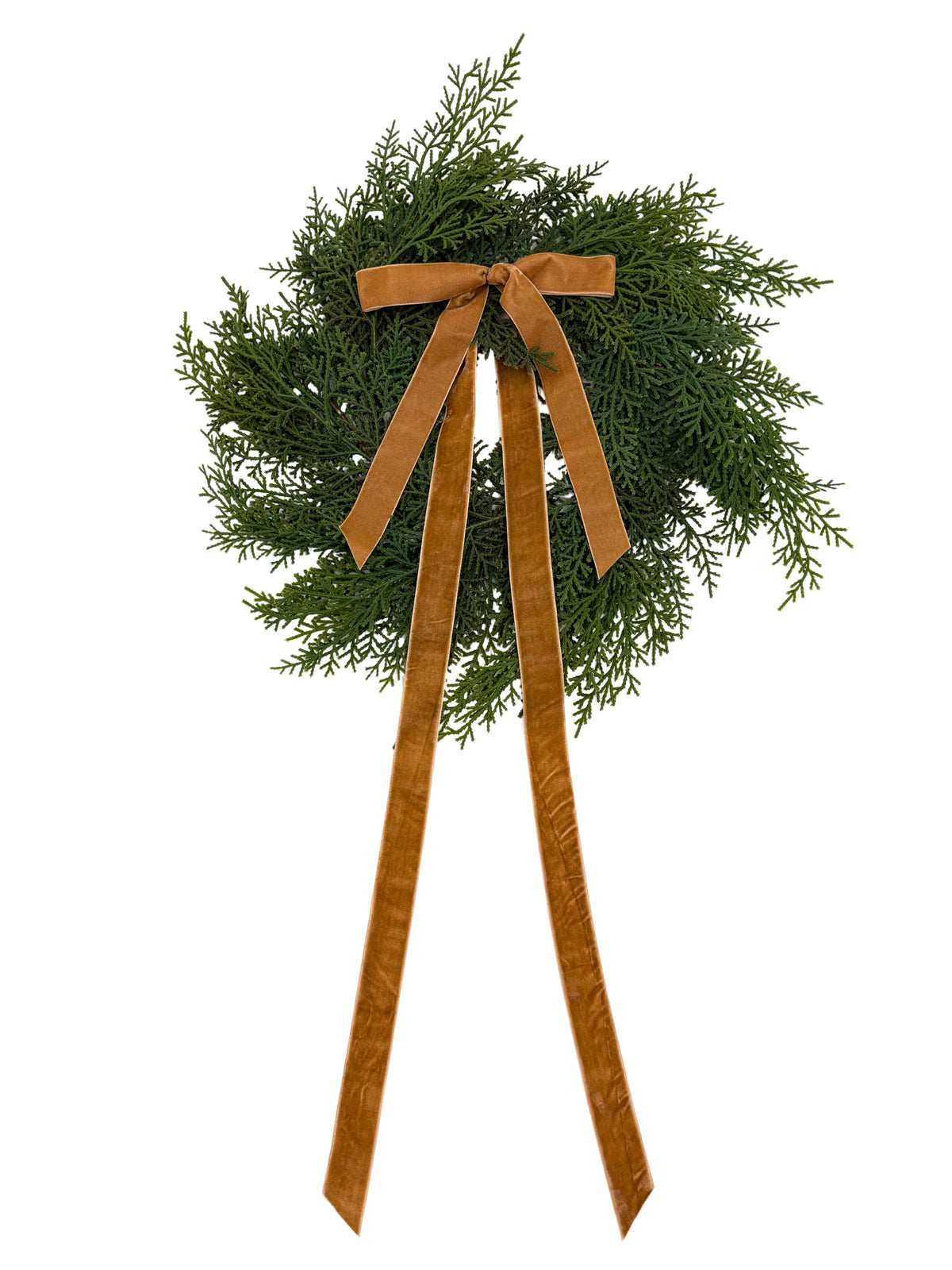 Neutral Mini Cedar Cabinet Wreaths with Ribbon - Ship by 10/30/2026