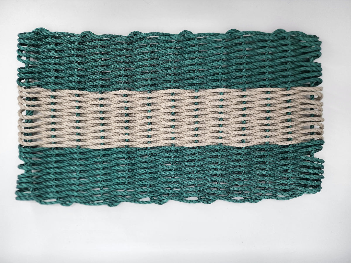 Hunter Green & Tan Lobster Rope Doormat