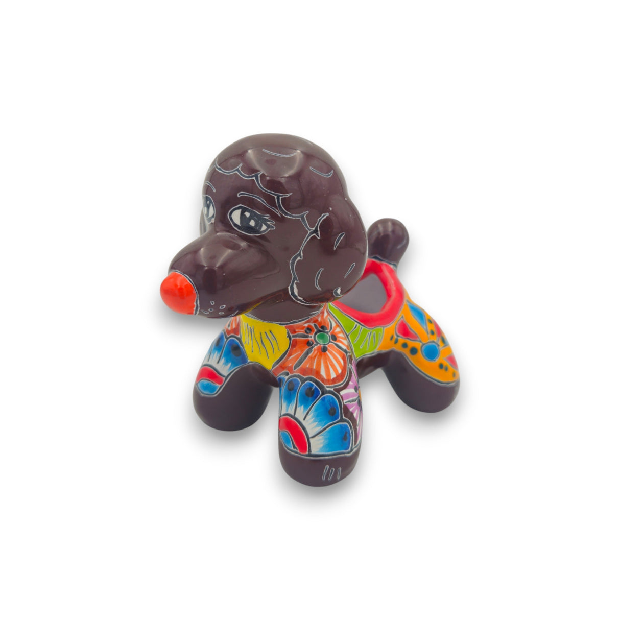 Colorful Talavera Poodle Planter | Mexican Hand-Painted Pottery