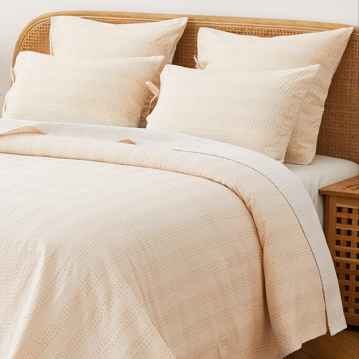 Hand Stitched Reversible Kantha Pillow Sham Pairs