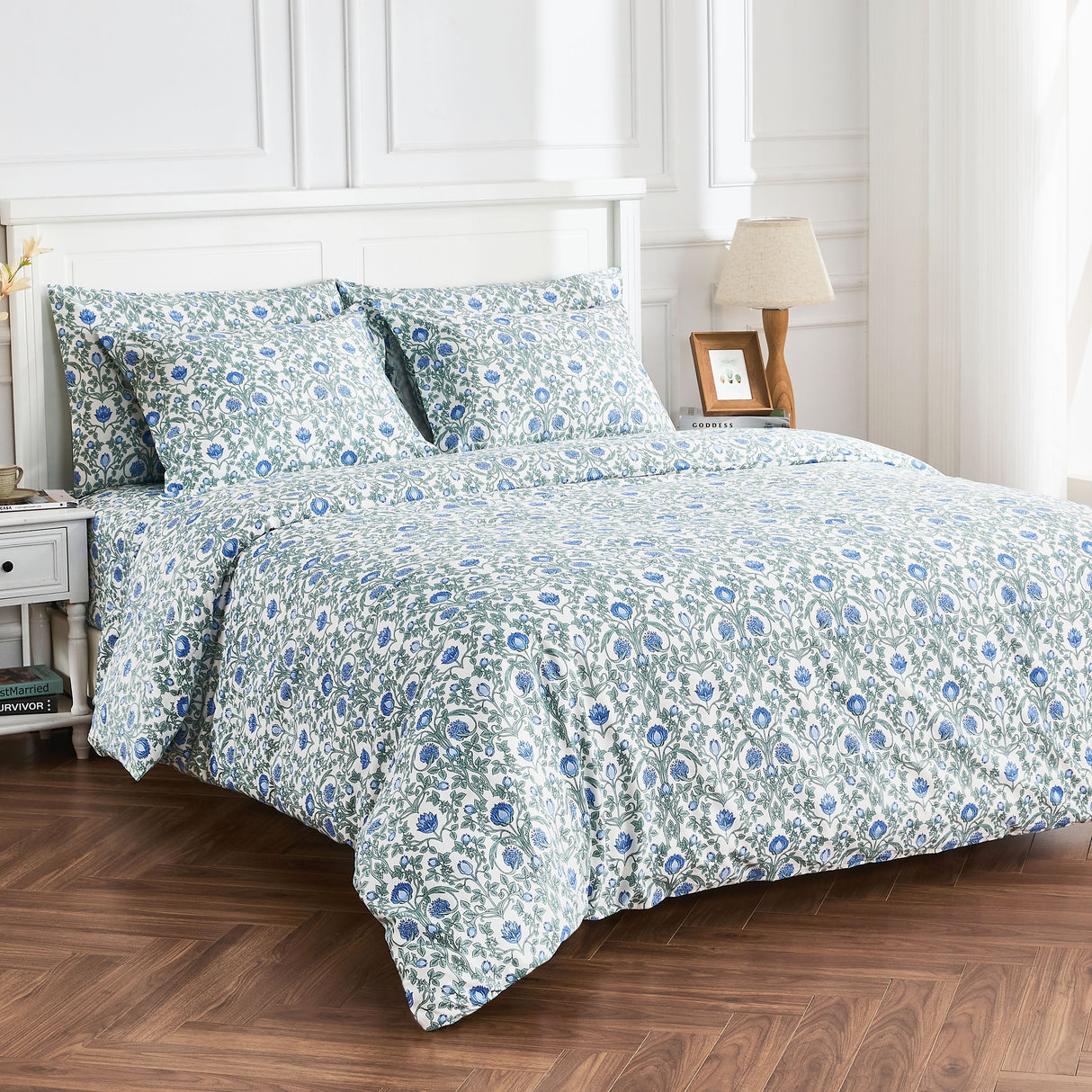 Arts & Crafts Floral Printed Duvet Set