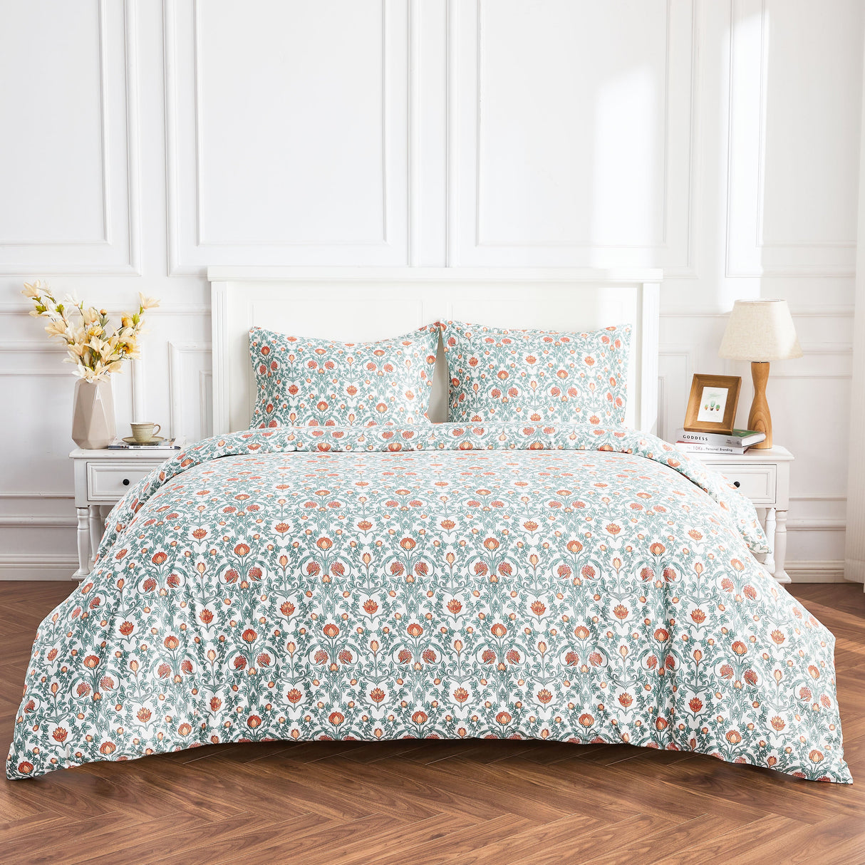 Arts & Crafts Floral Printed Duvet Set