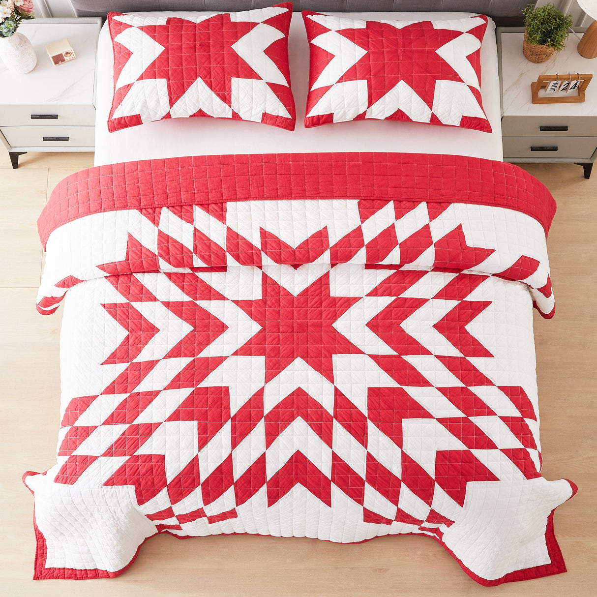 Star Patch Patchwork Cotton Quilt Set