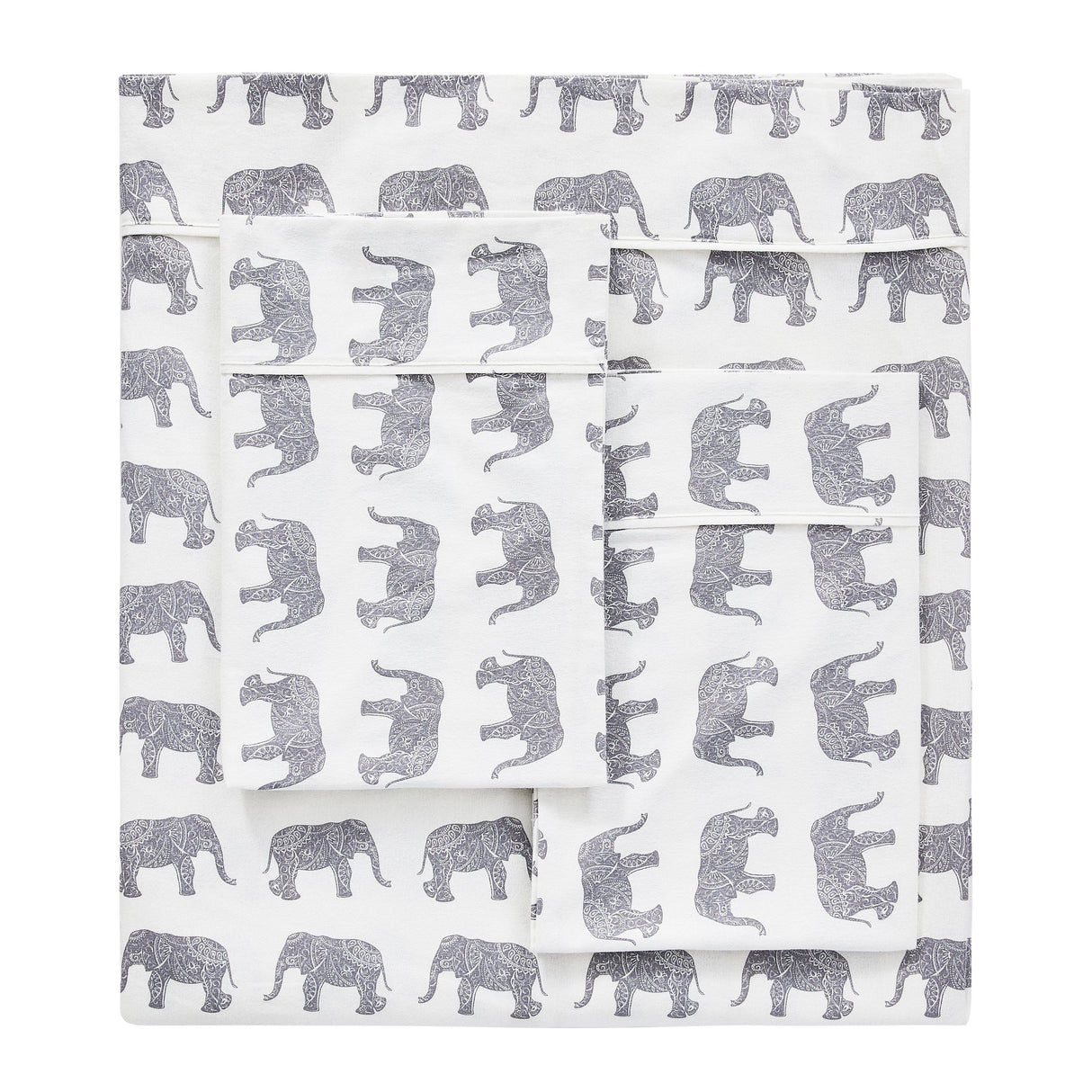 Elephants Flannel Sheet Set