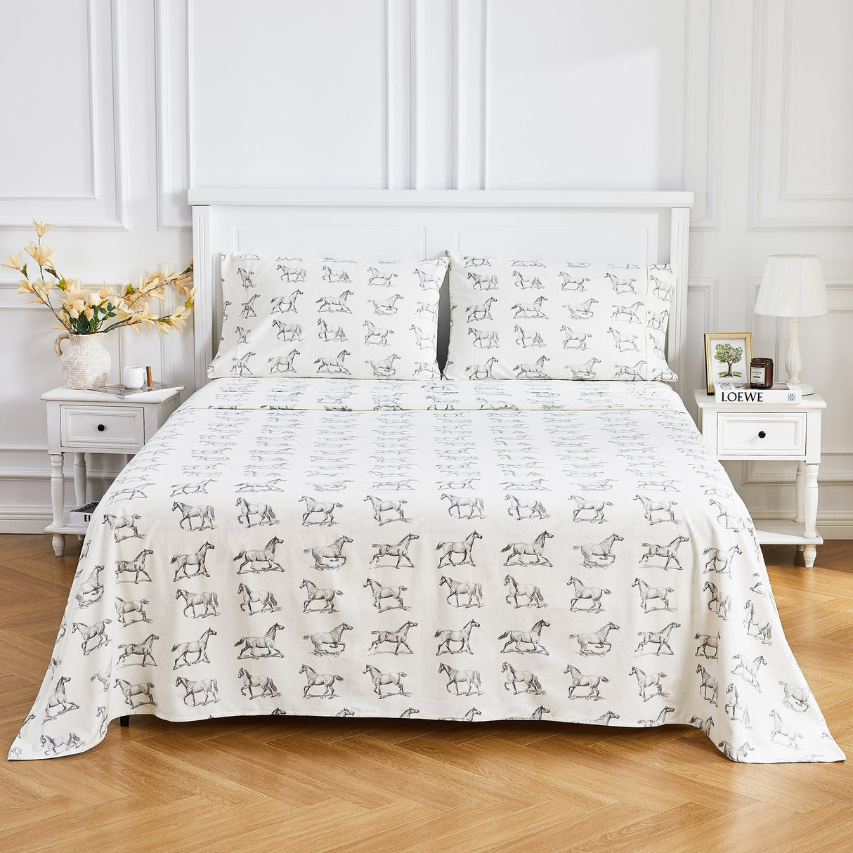 Horses Flannel Sheet Set