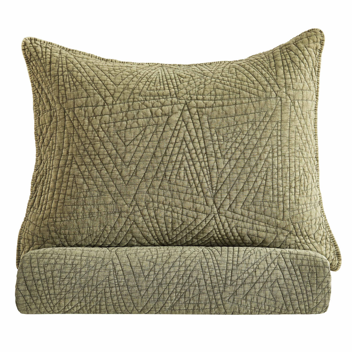 Dancing Triangles Stonewashed Cotton Quilt Set