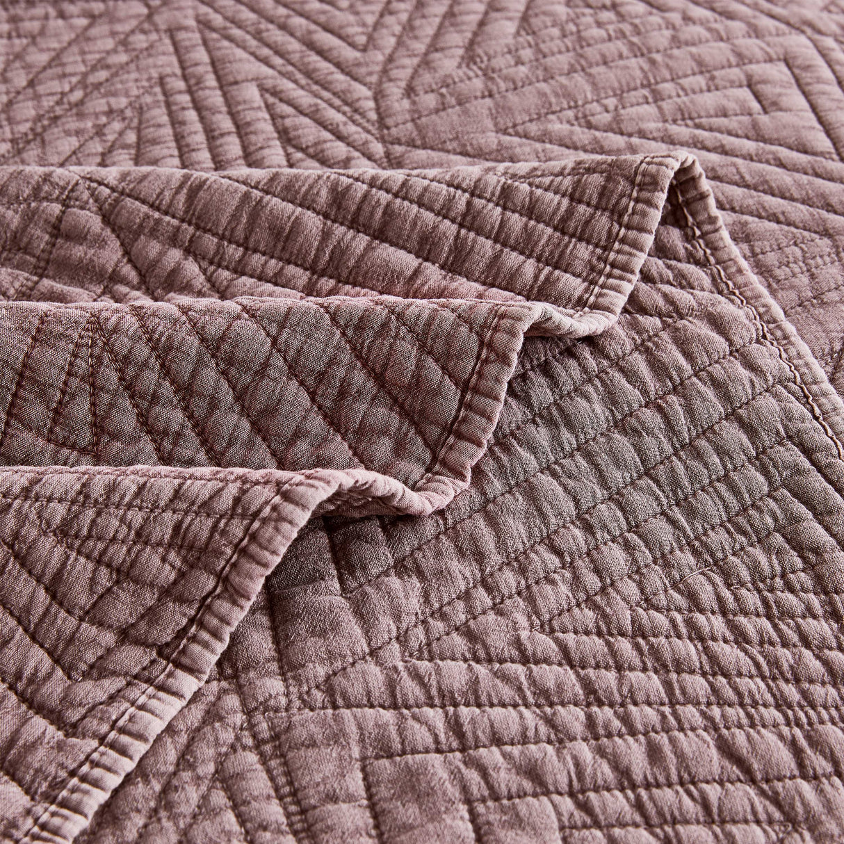 Dancing Triangles Stonewashed Cotton Quilt Set