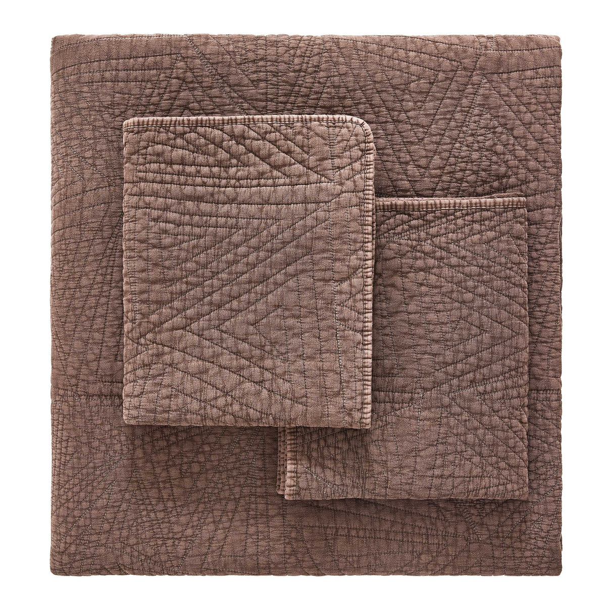 Dancing Triangles Stonewashed Cotton Quilt Set