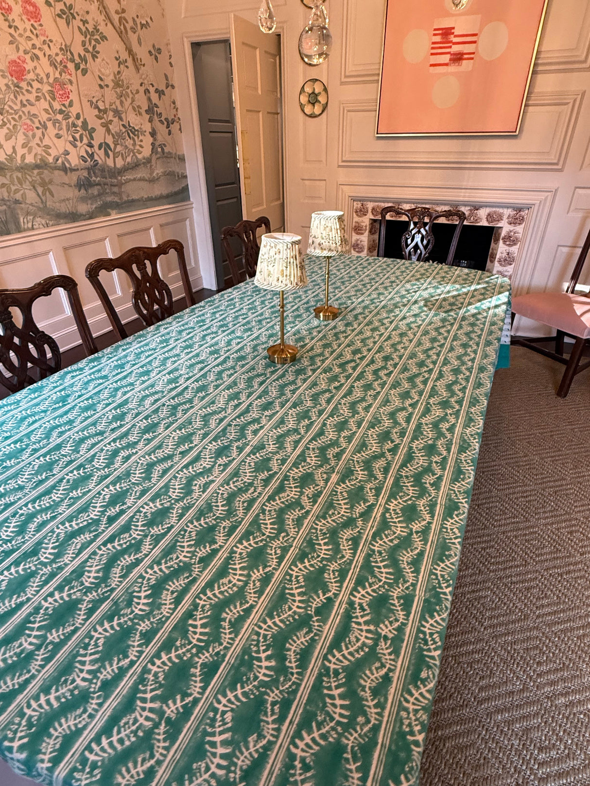 Bluebell Tablecloth in Emerald