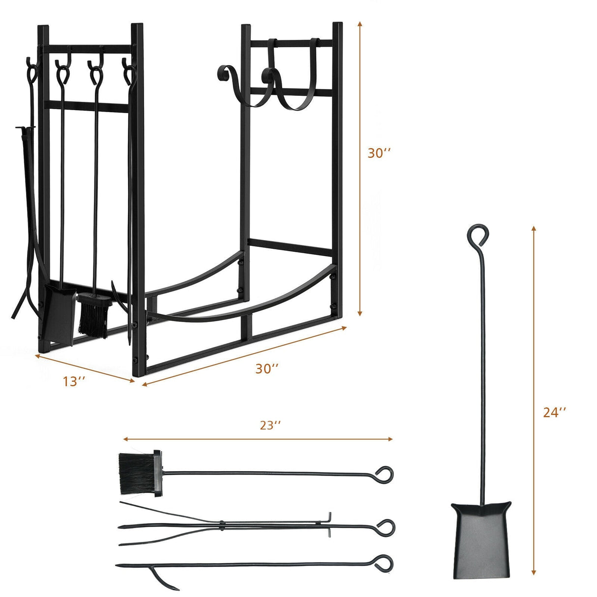 Firewood Rack with Tool Set