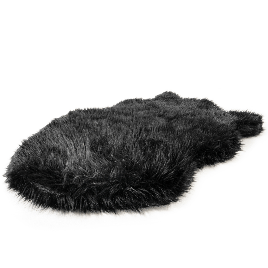 PupRug by Paw.com® Faux Fur Orthopedic Dog Bed - Curve Midnight Black