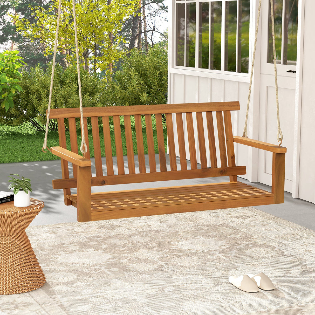 Acacia Wood Porch Swing Bench
