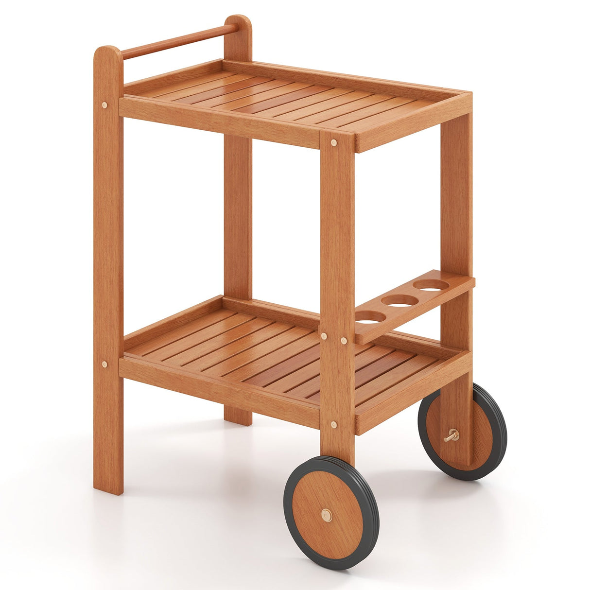 2 Tier Rolling Serving Cart