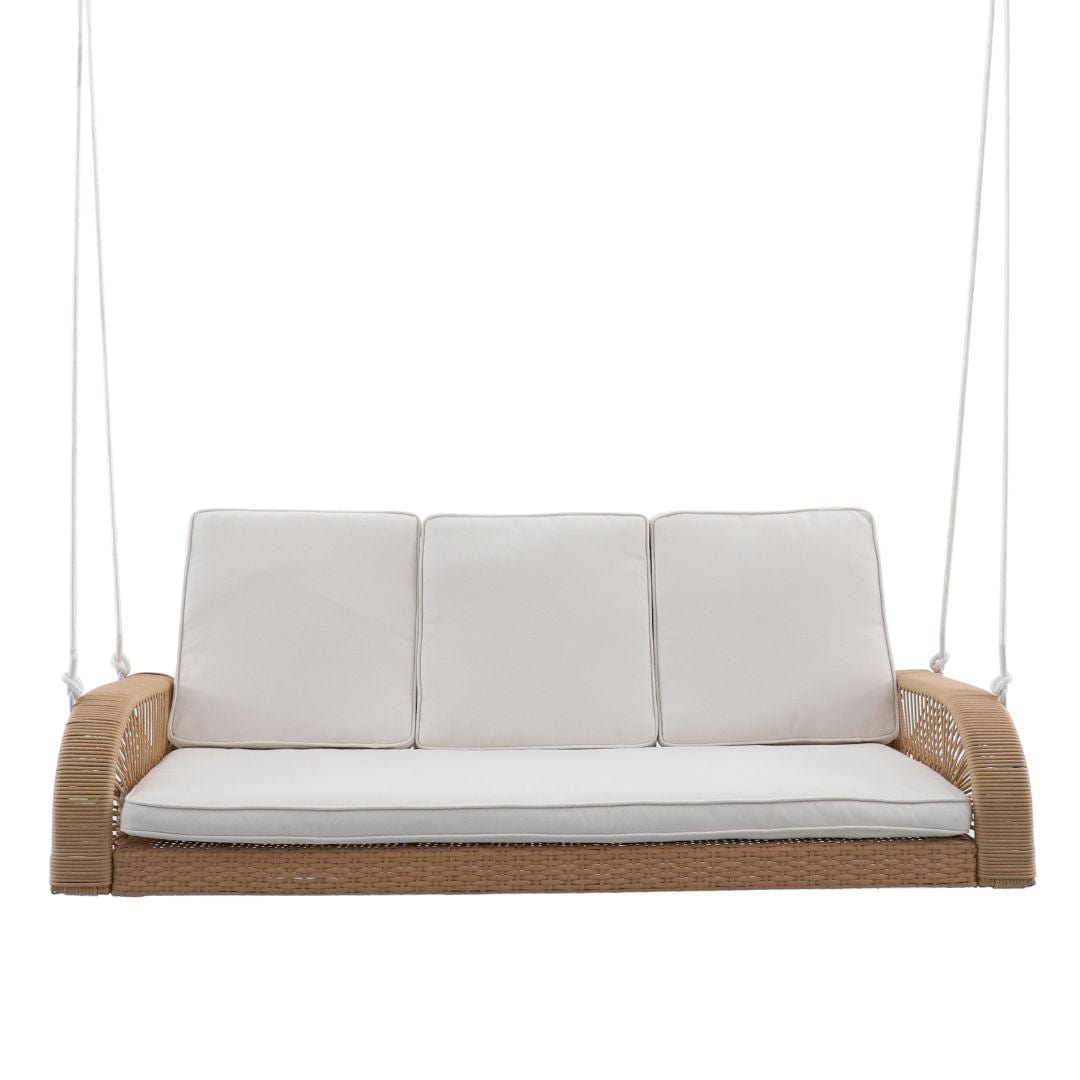 East Green Lucca Wicker Porch Swing with Cushions