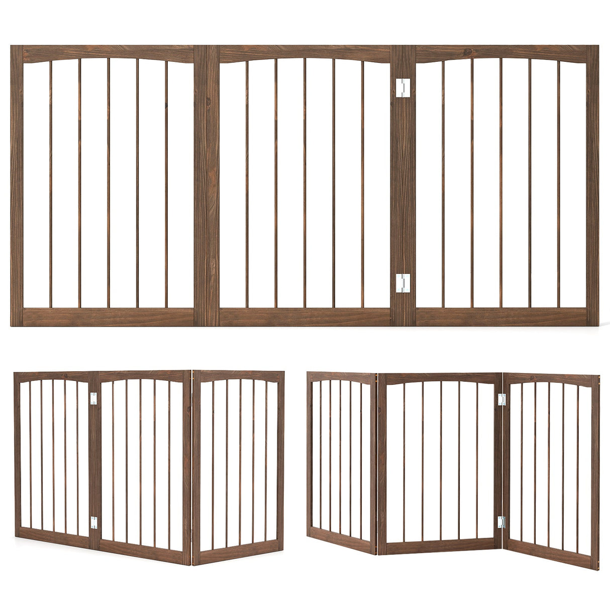Wooden Pet Fence, Brown, 30"