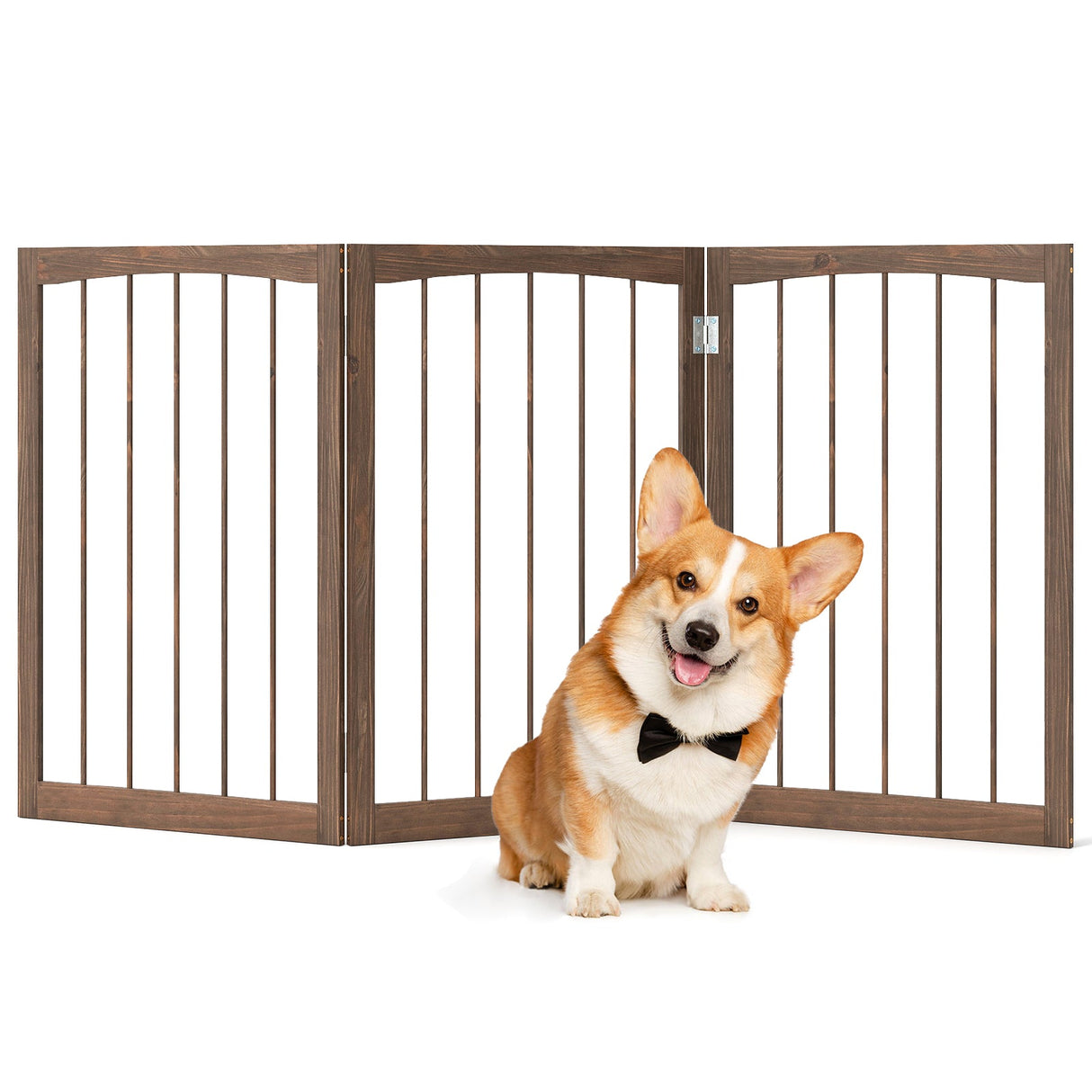 Wooden Pet Fence, Brown, 30"