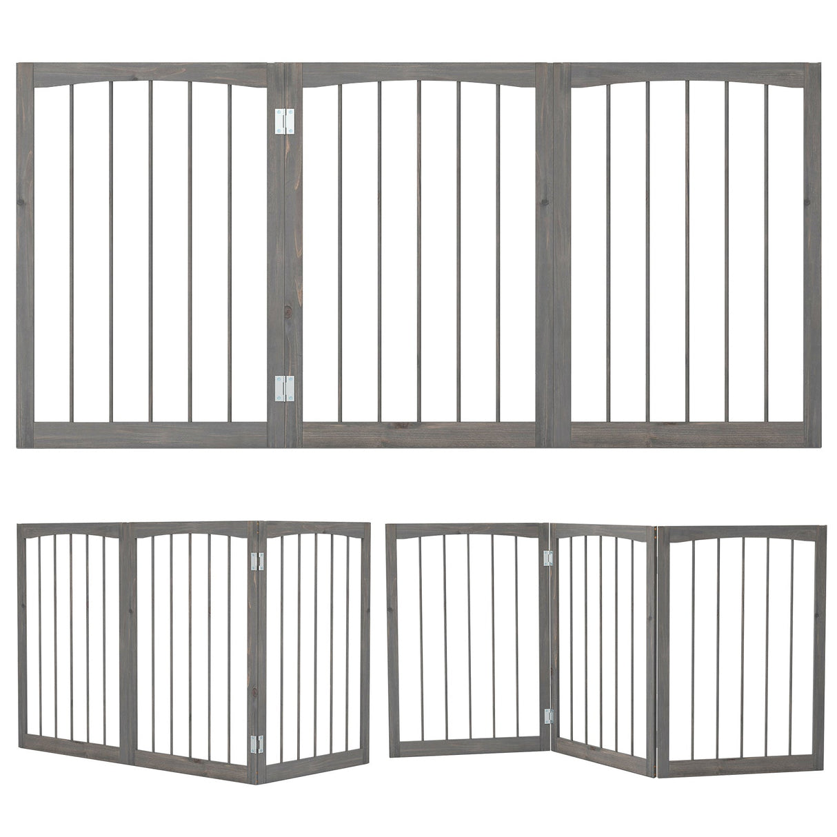 Wooden Pet Fence, Gray, 30"