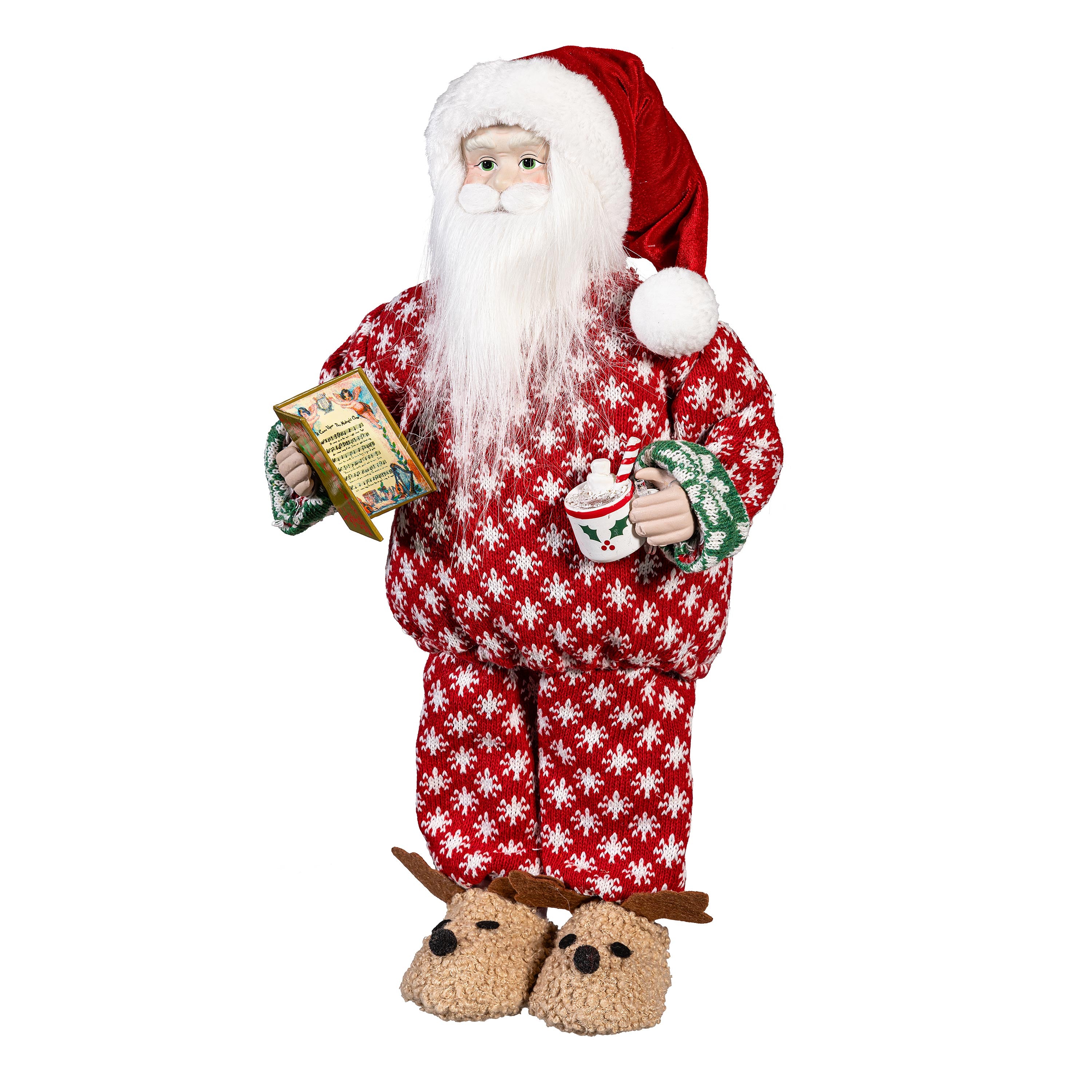Christmas Vacation Table Décor Santa in Pajamas Fabric and Plastic