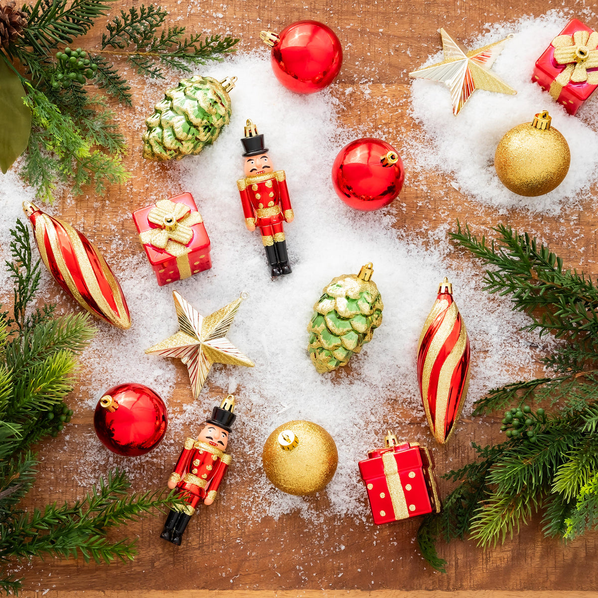 Red/Gold Shatterproof Christmas Tree Ornaments, 20 pc. Plow & Hearth