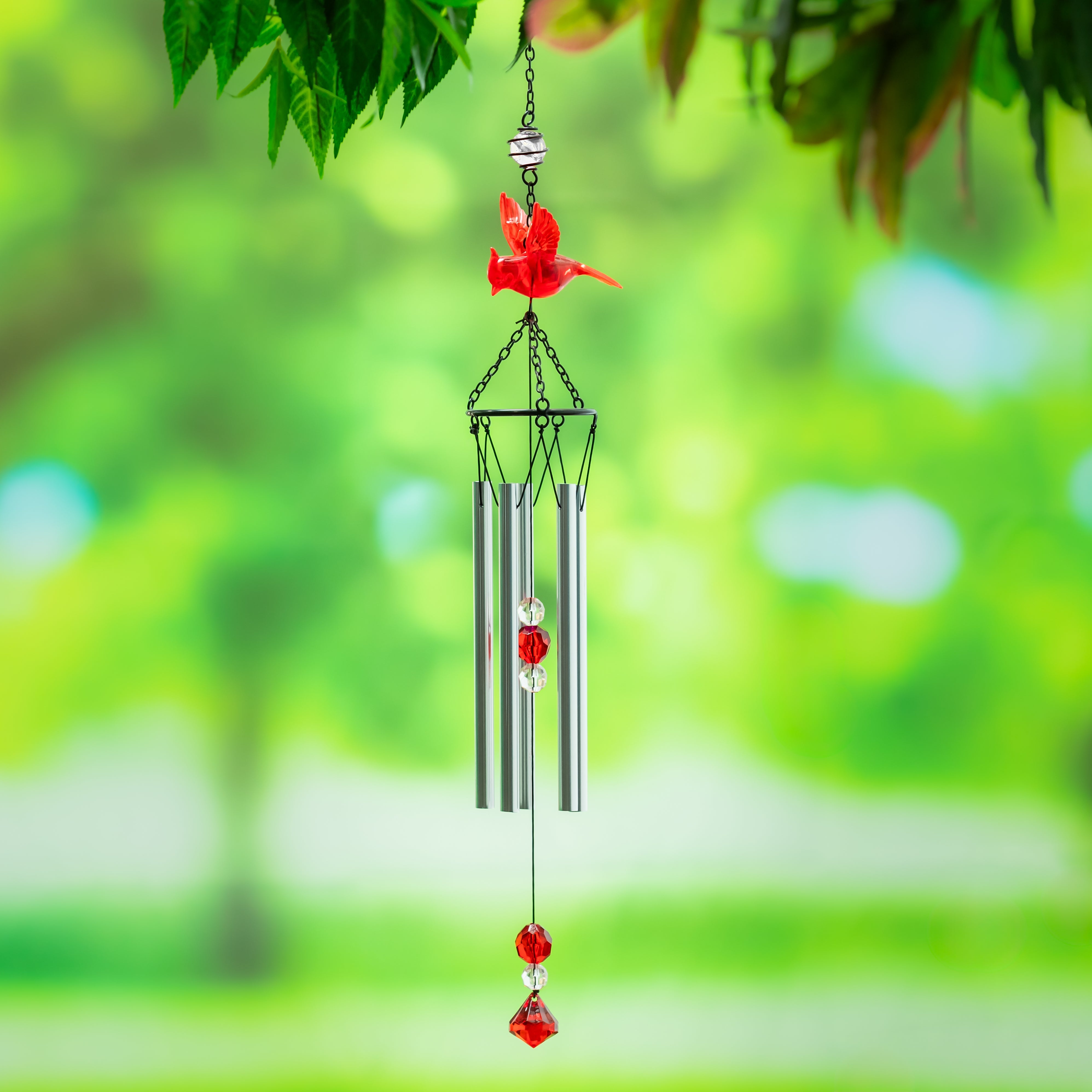 【新品・未使用】Weatherland Chimes ウィンドウ チャイム Cardinal Memorial Acrylic Wind Chime – Plow & Hearth