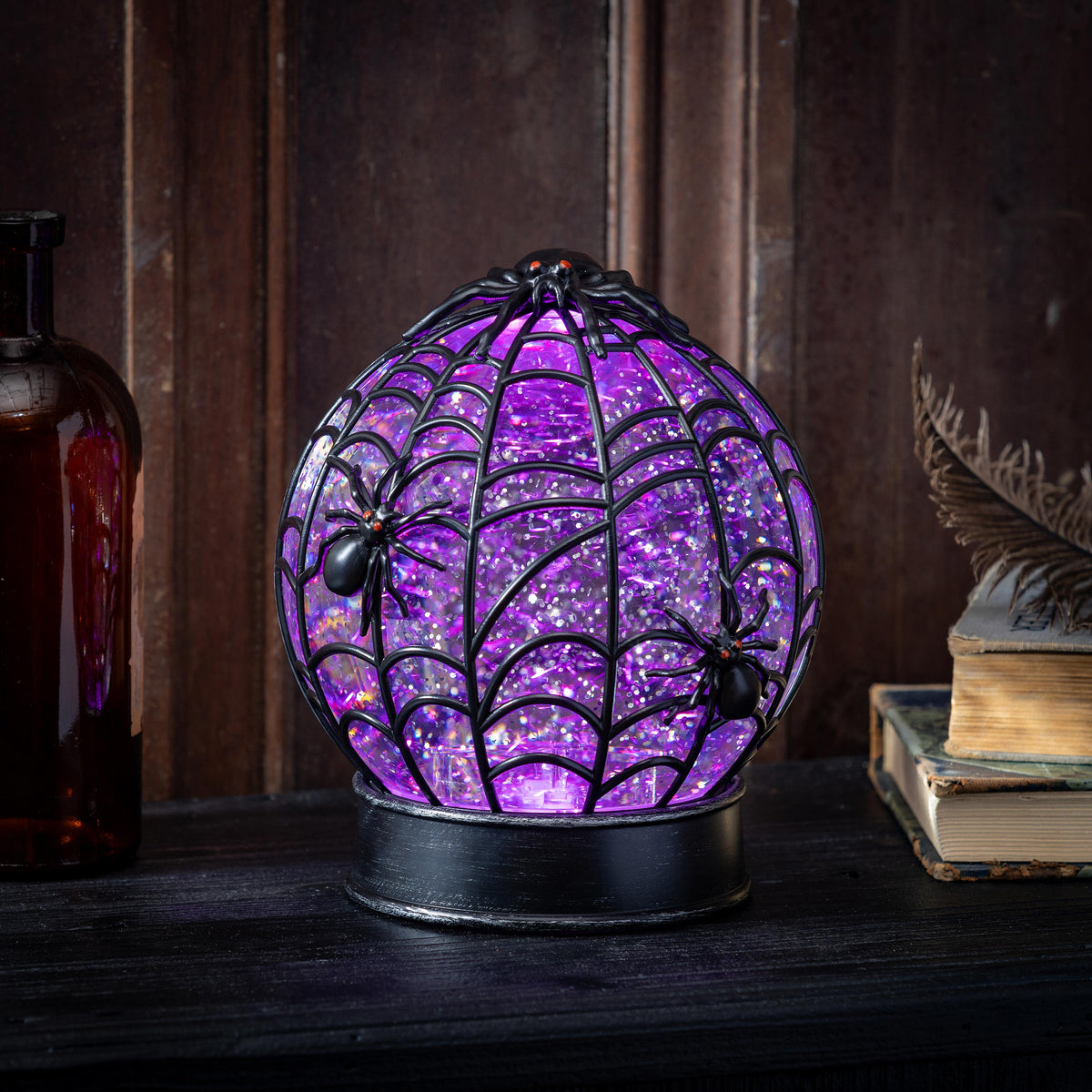 Spider Web LED Water Globe, 7.5"H Plow & Hearth