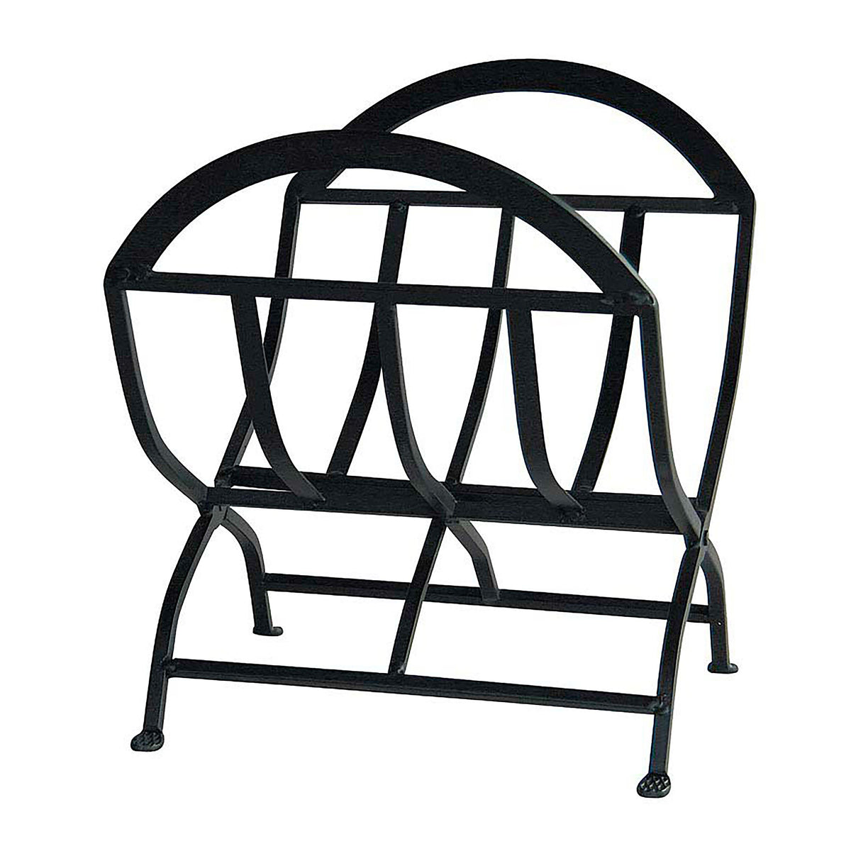 Black Wrought Iron Log Holder w/Arched Top Plow & Hearth