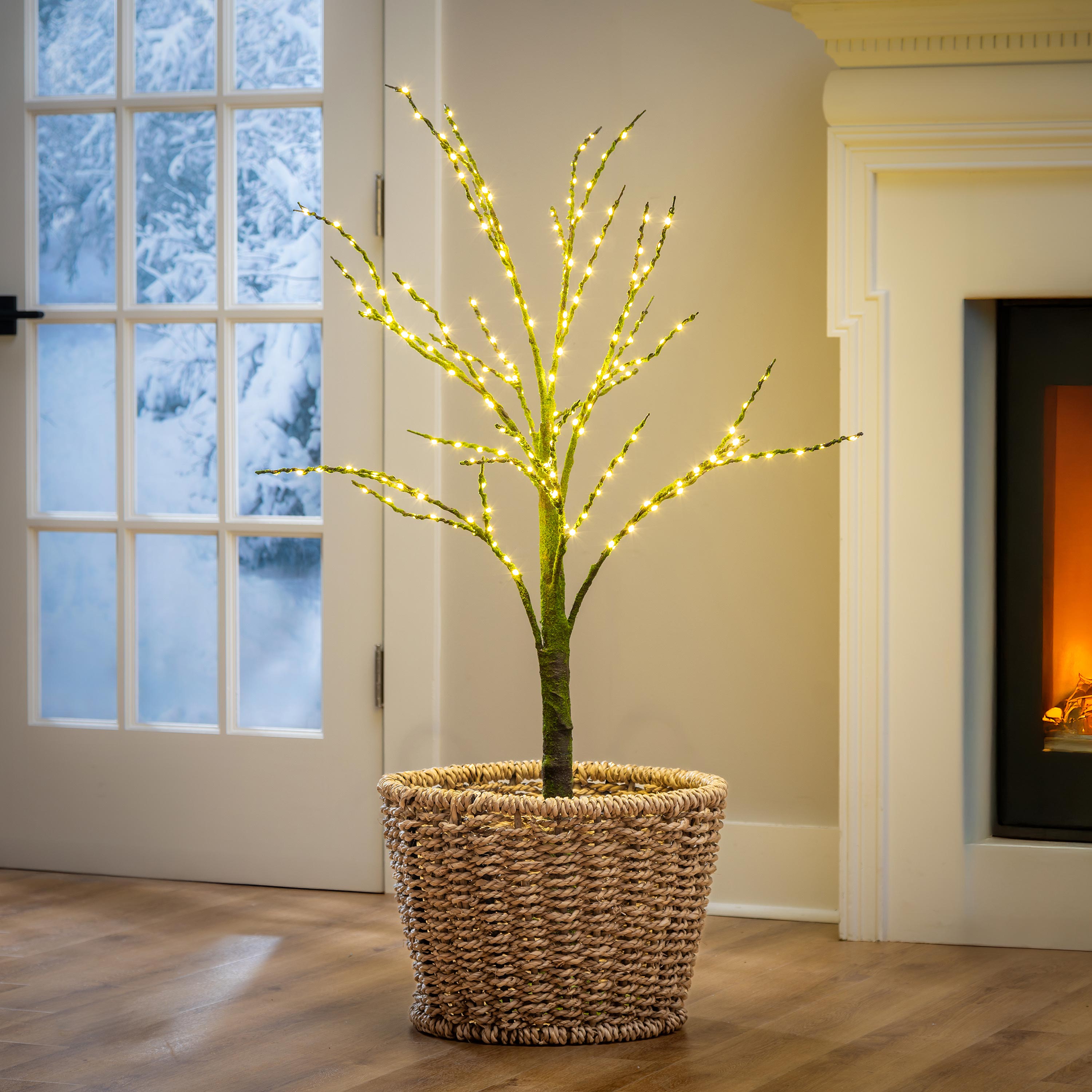 Winter Grove Tree Mossy Indoor/Outdoor LED Artificial Tree, 48
