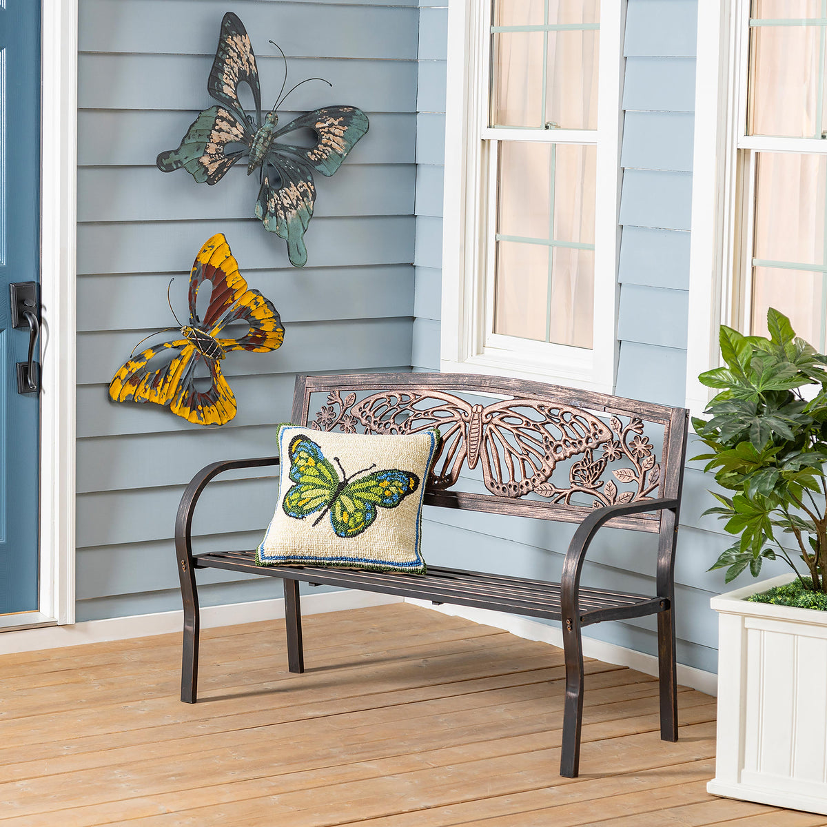 Butterfly Metal Garden Bench – Plow Hearth