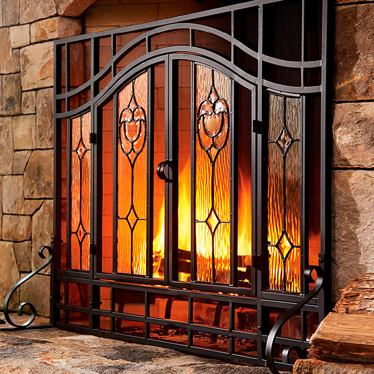 Floral Fireplace Screen Fireplace Plow & Hearth