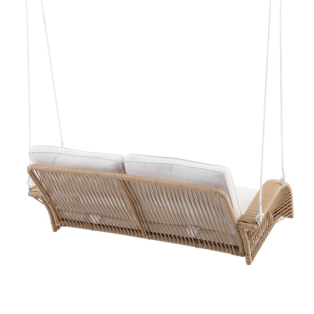 East Green Lucca Wicker Porch Swing with Cushions
