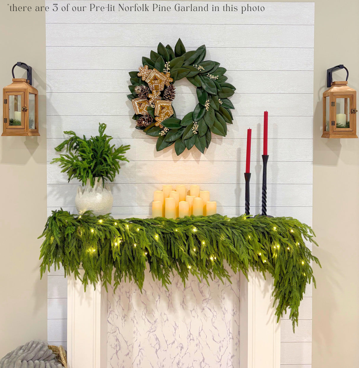 Artificial 6' Norfolk Pine Garland - Ships Next Day