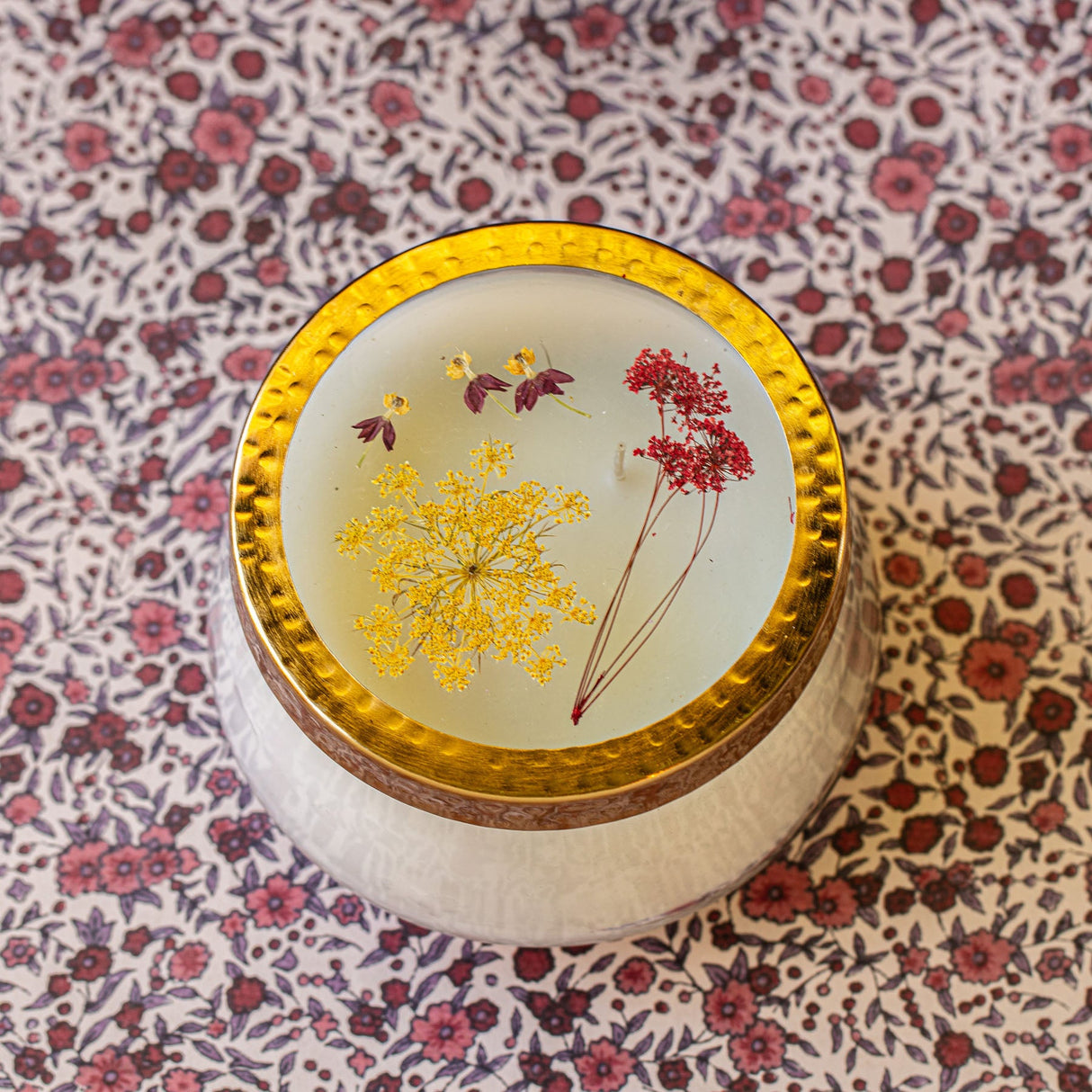 Spicy Apple Large Pressed Floral Candle