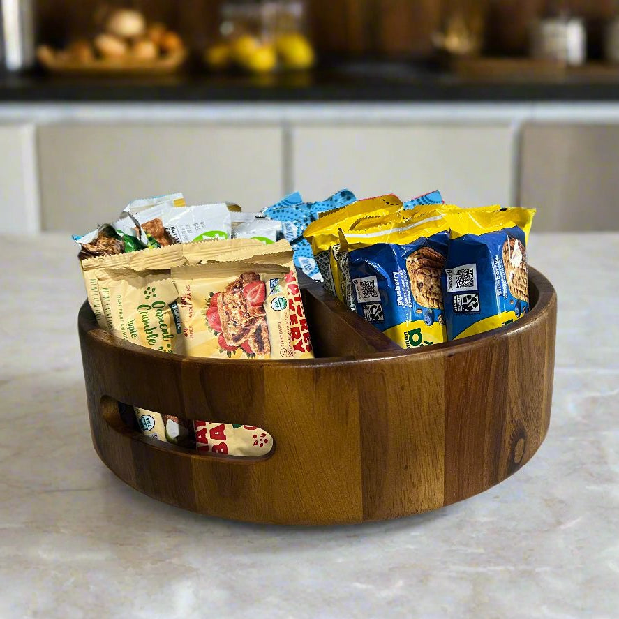 Rotating Lazy Susan Divided Round Tray