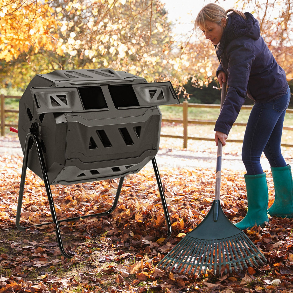 43 Gallon Composting Tumbler Bin