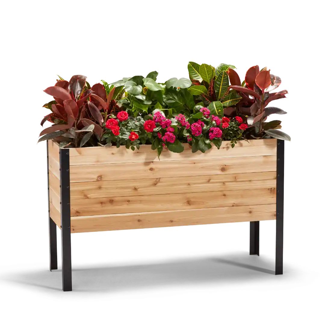 Cedar Raised Garden Bed, 18"W x 48"L