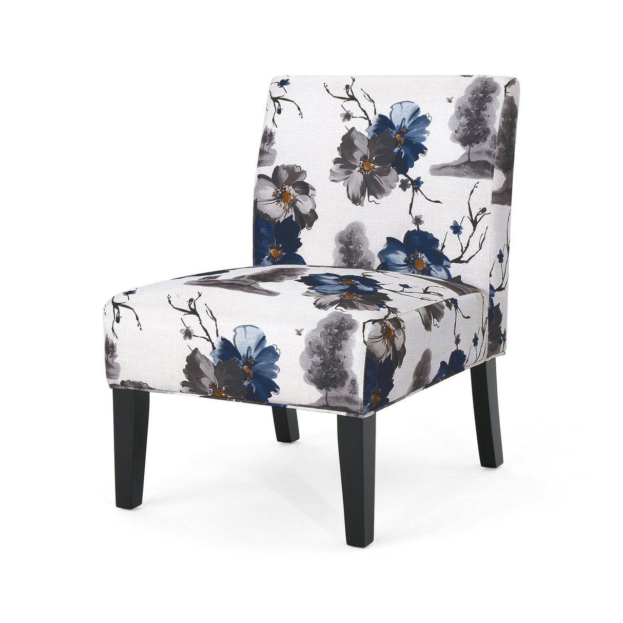Floral Watercolor Armless Accent Chair