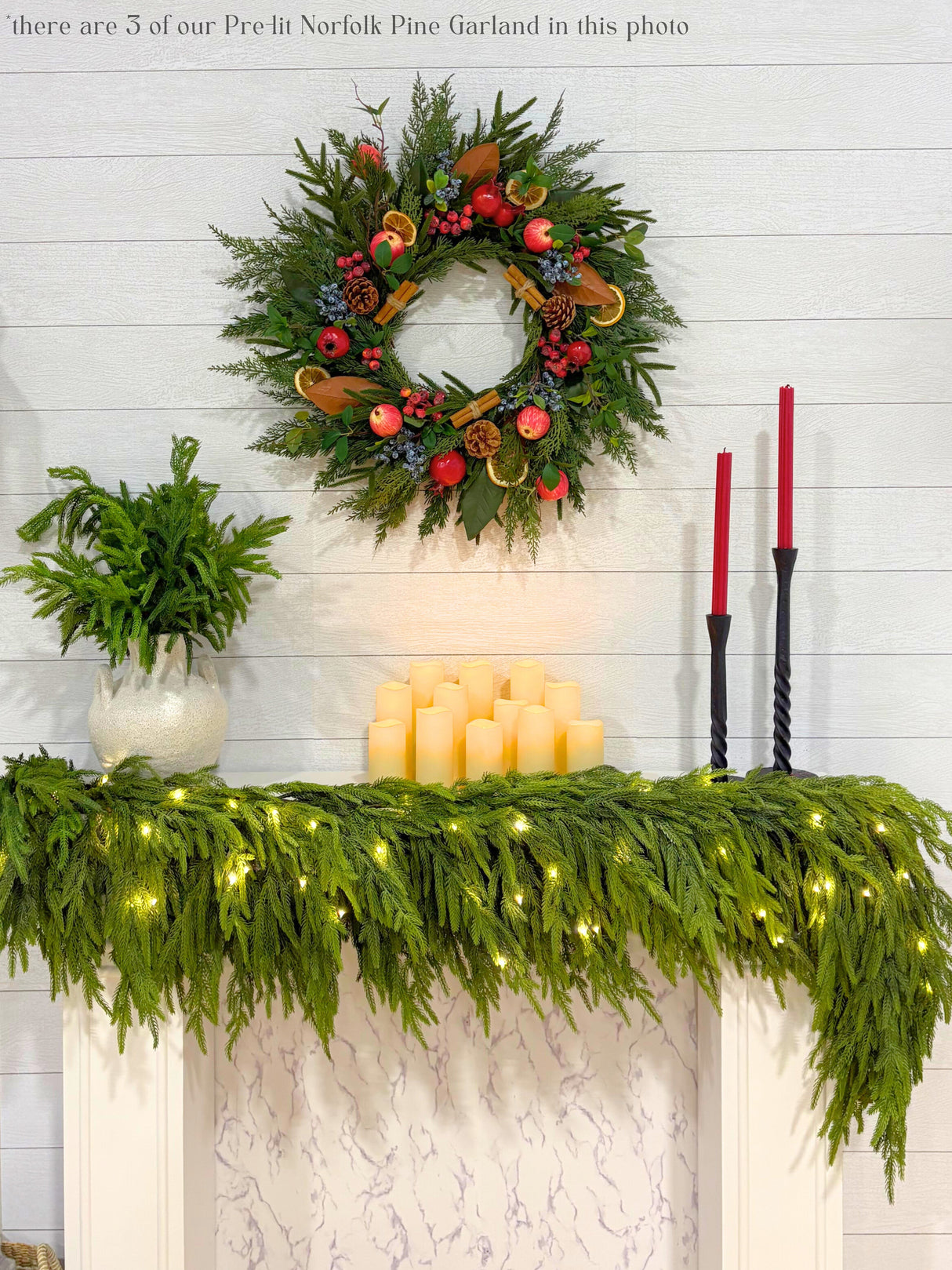 Artificial 6' Norfolk Pine Garland - Ships Next Day