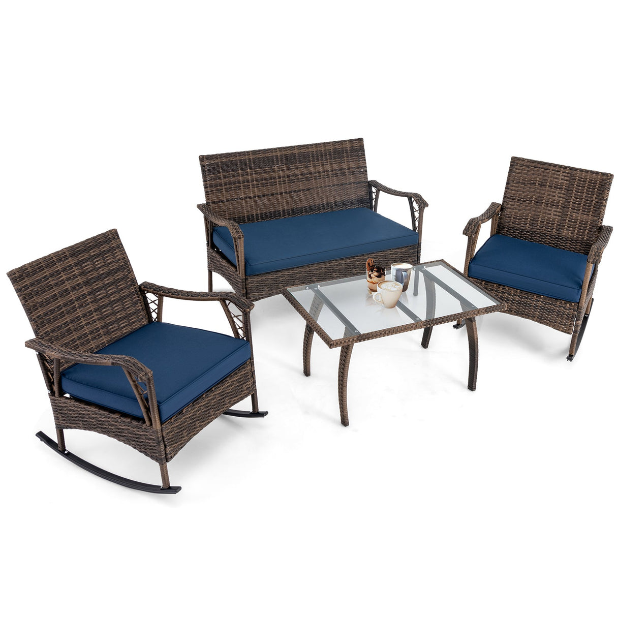 Outdoor Wicker Rocking Set